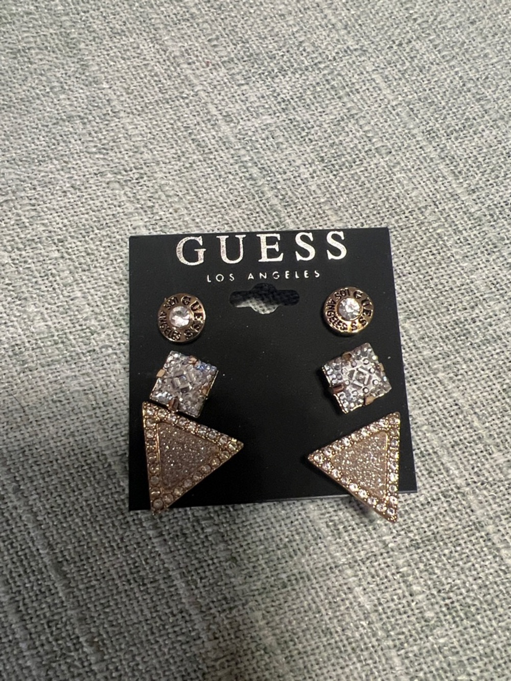 GUESS Gold-Tone Crystal Triangle & Stud Earring Set - Gold